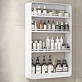 FUrlou Wandbehang Dicker Ohne Stanzen Bathroom Organizer Großes Fassungsvermögen Hohle Konstruktion Mehrschichtige Lagerung Abgerundete Kanten Haushalt (Color : White, Size : 4 Layers)