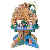 Manhattan Toy 160810 Playground Adventure Spielplatz-Abenteuer-Aktivitätszentrum aus Holz mit Segelflugzeugen, Abakus-Bahn, Spinnern, Federspielzeug und Perlenketten, Multicolor
