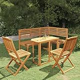 ZEYUAN 4-TLG. Bistro-Set, Gartenset Tisch Und Stühle, Balkon Möbel Für Kleinen Balkon, Terrassenmöbel, Balkonset, Balkonmöbel, Massivholz Akazie