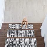 Rugshop Stufenmatten im Bohemian-Stil, rutschfest, geometrisch, 21,8 x 66 cm, Grau, 4 Stück