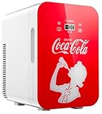 °CUBES Coca-Cola MINI I Mini-Kühlschrank mit hochwertigem Glasdruck I LCD Display mit Touch-Panel I mit 2 Anschlüssen 12V/220V