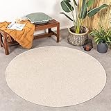 FRAAI | Home & Living In- & Outdoor Teppich Rund - Costa Beige - Ø100cm - Wetterfest Outdoorteppich - Flachgewebe - Balkon, Garten, Terrasse - Carpet