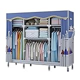 WIQUYBML Offener Kleiderschrank mit Kleiderstange, 170 x 143 x 45 cm, großer Metallrahmen, Schrank, Umkleideraum, Schrank, Aufbewahrungsorganisator (Größe: 170 x 143 x 45 cm, Farbe: A) (C 1