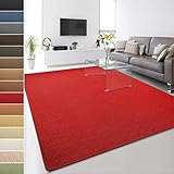 Floordirekt 100% reines Sisal - Sisalteppich - Teppich für Wohnzimmer - Naturfaser - Läufer (Rot, 140 x 200 cm)