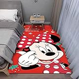 PUREUV Anime Micky Maus Kinderteppich, Schlafzimmer, Haus, Wohnzimmer Teppich, Hochzeit Fußmatte, Rutschfester Teppich Geschenke A33 90×150Cm