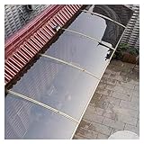 ZHZHXR Pultvordach Vordach für Haustür,Transparentes Pultbogenvordach Haustür Vordächer Tür, Fenster, Vordach, Terrasse, Veranda, Markise, Unterstand, Türmarkise (Color : Brown, Size : 1.2x4m)