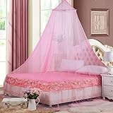 Kuppel-Moskitonetz for Betthimmel, Sommer, 1,2 m, 1,5 m, 1,8 m, Prinzessin, Moskitonetz, Decke for Kinderbett, Doppel-Rosa, 1,5 m (5 Fuß) Bettrosa