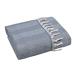 Mixibaby Tagesdecke 150x 200 Wohndecke Wendedecke Kuscheldeck Sofadecke Couchdecke, Farbe:Dunkelblau-Cream