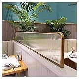 YJEUZCD Esstisch Bildschirme, Erhöht Gestreiftes Glas Restaurant Bildschirm Trennwand, Mattes Kochtopf Halbe Wand Arbeitsplatte Niedriger Zaun Unterteilen 30/50cm (Farbe : Gold, Größe : 50x120cm)