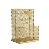 MKYOKO Schirmständer, Metallregal, für den Innenbereich, Flur, Schirmhalter für den Eingangsbereich, stehend, Doppellagiges Design mit Wasserspeicherrille (Golden S)