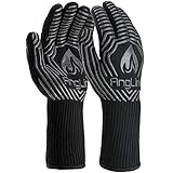 AngLink GrillHandschuhe 800 °C Grill BBQ Handschuhe Hitzebeständig Grillhandschuh für Backofen Kochen Oven Schweißen Outdoor
