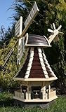 holzdekoladen Schöne Windmühle, Windmühlen mit Solar braun/Natur Typ 1