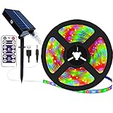 Solarleuchten LED Streifen Außenbereich,KINGCOO Wasserdicht 10m 600LED Strip Lichtschläuche 8modi Ribbon Dekorative Lichterkette mit Fernbedienung für Garten Bäume Innen Party Weihnachten (Mehrfarbig)