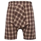 Xmiral Shorts Herren Plaid Strickjacke Elastische Taille Kurze Hosen Anzug Slim Fit Gerade Cargohose Boxing Shorts Arbeitshosen(Kaffee-Short,L)