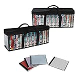 SILD DVD-Aufbewahrungstaschen, Medien-Etui, Organizer, Tasche für 80 DVDs, schwarz, stapelbar, DVD-Halter für BluRay/Filme/Media/PS4 Videospiele (2 Stück)