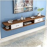 Schwimmender TV-Ständer Wandmontage Medienkonsole Schwebender TV-Ständer Komponentenregal Holz Set-Top Box Rack Router Shelf Holz TV Tisch Medien Aufbewahrungsregal (Farbe: D Größe: 100 cm) (F 140 cm)