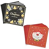 YapitHome 40 Blätter Servietten Weihnachten Weihnachtsmann Servietten Weihnachten Muster für Weihnachtsfeier Zubehör, Weihnachtliche Tisch Dekorationen(33 x 33 cm)