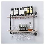 Weinregal Wandregal Weinregal Wasserpfeifenhalter Weinregal 6 lange Stiel Glashalter Industrie Rustikal