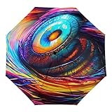 BNSSJAVS Automatik Regenschirm Taschenschirm, Reisen und Automatischer Regenschirm Kompakt, Sturmfest Regenschirm mit 8 Streben, lLeicht, Stark, Bunte Kunstmuster