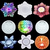 4PCS Epoxidharz Kerzenhalter,DIY Silikonform Epoxidharz Formen Gießform Silikonformen Epoxidharz für Schmuck Kosmetik, Aufbewahrungsbox, Kerze, Blumentopf (#2)