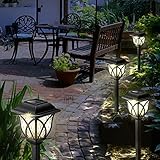 Görvitor LED Solarleuchten Garten, 6 Stück Warmweiß Solarlampen für außen Garten, IP65 Wasserdicht Dekorative Solar Gartenleuchten für Rasen Gehweg Landschaft Balkon Weihnachten