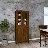 FAMIROSA Highboard Braun Eichen-Optik 69,5x34x180 cm Holzwerkstoff-4859