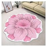 Geformter Blumenteppich, modernes Dekor, Schlafzimmerteppich, rutschfest, for Wohnzimmer, Schlafzimmer, Nachttisch, Decke, Garderobe, Balkon, Arbeitszimmer, maschinenwaschbar – (D 160) ( Color : Style