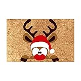 Jatour Weihnachten Fun Fußmatte, 23,6 x 15,7 In Rutschfester Frohe Weihnachten Türteppich, Santa Claus Dekorative Bodenmatte für Zuhause Weihnachten Neujahr Ornament Geschenke
