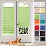 Plissee ohne Bohren Plissees Klemmfix, Grün 90x130cm Easyfix Plisseeroll Rollo für Fenster Einfache Montage Sichtschutz und Sonnenschutz