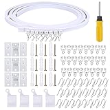 FOGAWA 5 Meter Flexible Biegbare Decken-Vorhangschiene Gardinenschiene gebogene Deckenschiene Deckenhalterung mit Schienenvorhangsystem für Vorhangschiene Fenster Raumteiler Wohnmobil