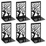 3 Paar Buchstütze, Buchstützen Metall Bücherhalter Bookends, Book Holder für Kinder, Schule, Bibliothek - Schwarz/ 9,3 x 12 x 17,2 cm