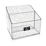 Isaac Jacobs Transparenter Acryl 2 Abschnitte Organizer Fernbedienungshalter & Multifunktions Makeup Pinsel Stift Bleistift Aufbewahrungslösung für Zuhause Badezimmer Büro Kinderschreibtisch (2