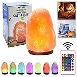 gudong Himalaya Salt Range Pakistan-mit Fernbedienung Steinsalzlampe -Kristall-USB-Pakistan Himalaya-mit 16 Farben LED-Glühbirne für Schreibtisch, Zuhause 4,7 Zoll 1,5 lbs