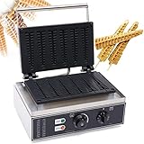 1550W Antihaft-Elektrostick-Waffeleisen 6-Scheiben-Waffellolly-Maismacher Antihaft-Edelstahl-Bäckermaschine, 50-300 ℃ (122-572 ℉)