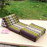 LOMDEM Stuhl 3-fach Faltmatte mit Dreieck Kissen - bequeme TV-Kissen Faltmatratze mit Kissen 165x50x30cm