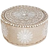 MARRAKESCH Pouf Hocker aus Baumwolle Danyan Inklusive Füllung ø 50cm Rund Bodenkissen als Orientalische Dekoration