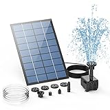 AISITIN Solar Springbrunnen 2.5W DIY Solar Teichpumpe 2023 Upgrade mit 1.2 m Wasserleitung Solarbrunnen mit 6 Fontänenstile Solar schwimmender Fontäne Pumpe für Gartenteich, Vogel-Bad, Fisch-Behälter