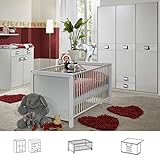 Wimex Babyzimmer Set Jalta, bestehend aus Kleiderschrank, Babybett und Wickelkommode, Liegefläche 70x140 cm, Weiß