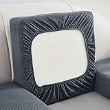 VEAI Sofa Sitzkissenbezug 3/4/2/1 Sitzer Stretch Couch-Kissenbezug Beige/Grau Elastisch Sofa Husse Husse Überzug Bezug Sitzbezüge Kissenbezüge für Sofa Sitzkissen Schonbezug