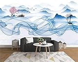 FBITE 3D Wandmalerei für Wohnzimmer Neue abstrakte Tintenlinie Rauch Ansicht TV Hintergrund Hintergrundbild Dekoration Wandbild Benutzerdefinierte 3D Wallpaper Paste 350x256cm