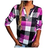 Damen V-Ausschnitt Bluse Kurzarm Tunika Longshirt Hemd Tops T-Shirt Oberteil