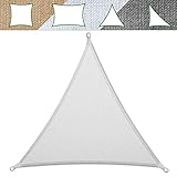 casa pura Sonnensegel für Garten, Terrasse & Balkon | wetterbeständig, UV-stabilisiert & atmungsaktiv | Sonnenschutz | Farbe Weiß, dreieckig 5x5x5m