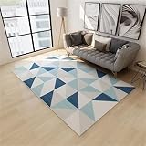 Outdoor Rug Teppich Outdoor Teppich Salon Blau Minimalist Isches Dreiecks Muster Schlafzimmer Anti-Milben 60X90Cm Outdoor Couchtisch Blau
