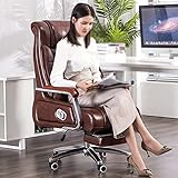 Bürostuhl mit Teleskop-Fußstütze Studio-Schreibtischstuhl 360° drehbarer Handlauf Boss Chair Relaxsessel mit Lordosenstütze