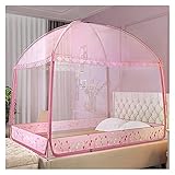 Summer Folding Mosquito net Raising Height Mongolian yurt nets Purple mesh Mosquito Netting Curtain for1.2m 1.5m 1.8m 2.0m Bed Bed Tent Curtain (D 2.0m (6.6 feet) Bed)