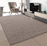 SANAT Teppich Wohnzimmer - Beige Hochflor Langflor Teppiche Modern, Größe: 160x230 cm