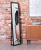 Stand-Ankleidespiegel schwarz 155,8 x 35,8 cm Standspiegel Garderobe Zeitloser eleganter MDF Rahmen