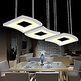 ZYMEN LED-Kronleuchter, moderne Pendelleuchte, dimmbare Deckenleuchte, Fernbedienung, Pendelleuchte für Schlafzimmer, Wohnzimmer, Beleuchtung, Weiß, 3 Lichter Commemoration Day