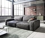 DELIFE Big-Couch Lanzo L Lederimitat Vintage Anthrazit 260x110 cm