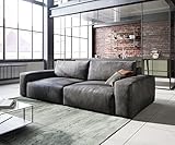 DELIFE Big-Couch Lanzo L Lederimitat Vintage Anthrazit 260x110 cm